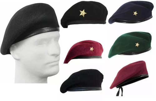 Beret cap with gold - star, hat