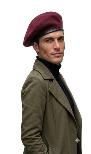 Military style wool - style, beret