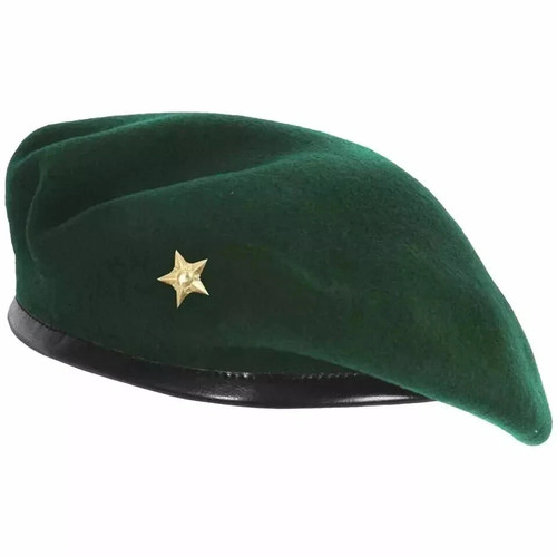 Beret cap with gold star - beret,