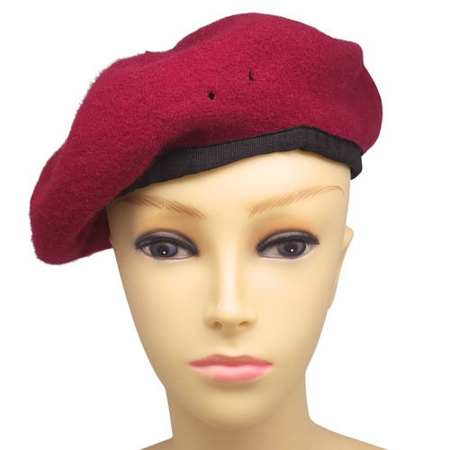 Vintage military maroon beret - military,