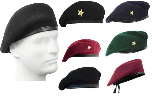 Beret cap with gold star - cap,
