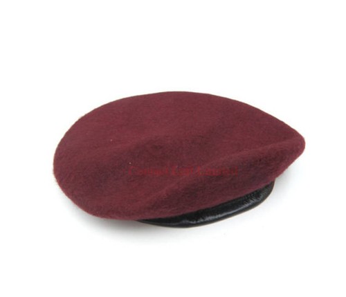 New maroon beret 100 - new, wool